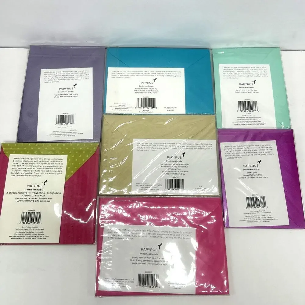 Lot of 7 Papyrus Mother's Day Cards, for Mom, Mommy to be, New Mom 3d NEW
